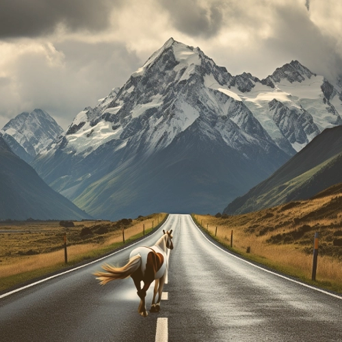 Horse Near MOuntains
